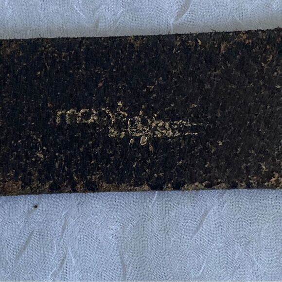 Macy's Leather Belt Vintage Brown Tooled Oiled Harness Leather Made in Italy 32" - Picture 8 of 15